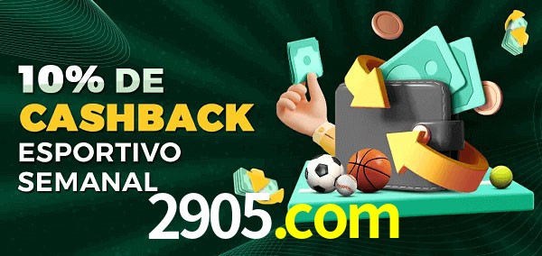 10% de bônus de cashback na 2905.com